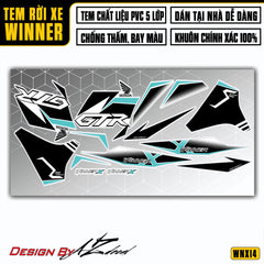 Tem Xe Winner X | WNX14 | Thiết Kế GTR Xanh Trắng