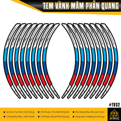Decal dán bánh xe Vespa phản quang đẹp mẫu Performance