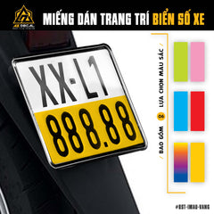 Decal trong suốt dán biển số xe máy màu vàng