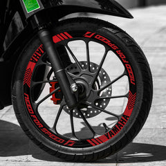 Dán đề can vành xe máy, xe mô tô Yamaha NFS đỏ