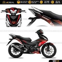 Decal dán xe WInner 150 - v1 đẹp màu đỏ đen Petronas