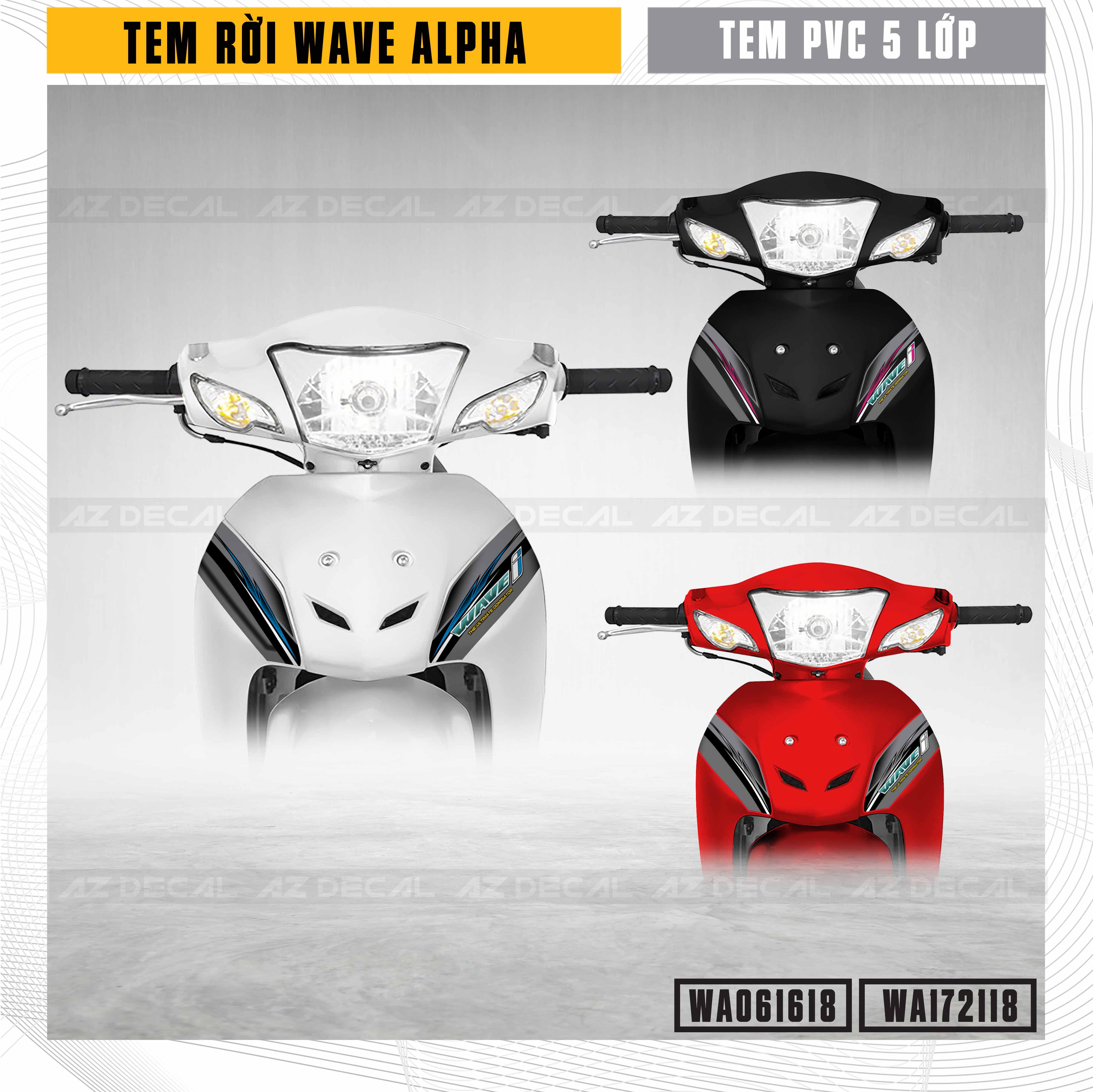 Tem dán mặt nạ xe Wave A đẹp mẫu Wave I