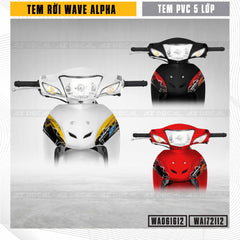 Decal dán mặt nạ xe Wave Alpha mẫu WA12