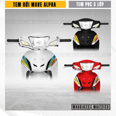 Tem dán yếm và mặt nạ xe Wave Alpha