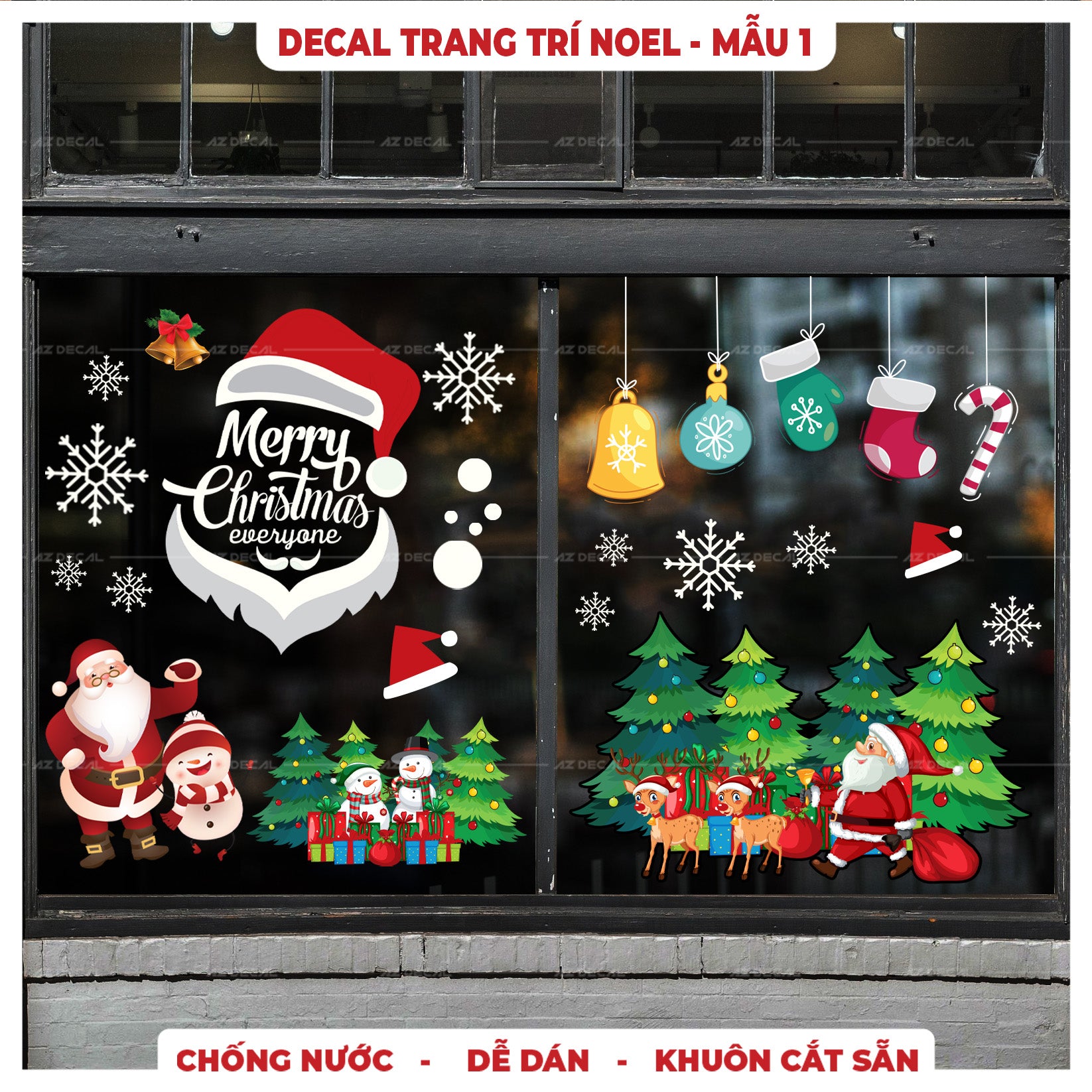 Sticker Dán Decal Trang Trí Noel - Mẫu 01