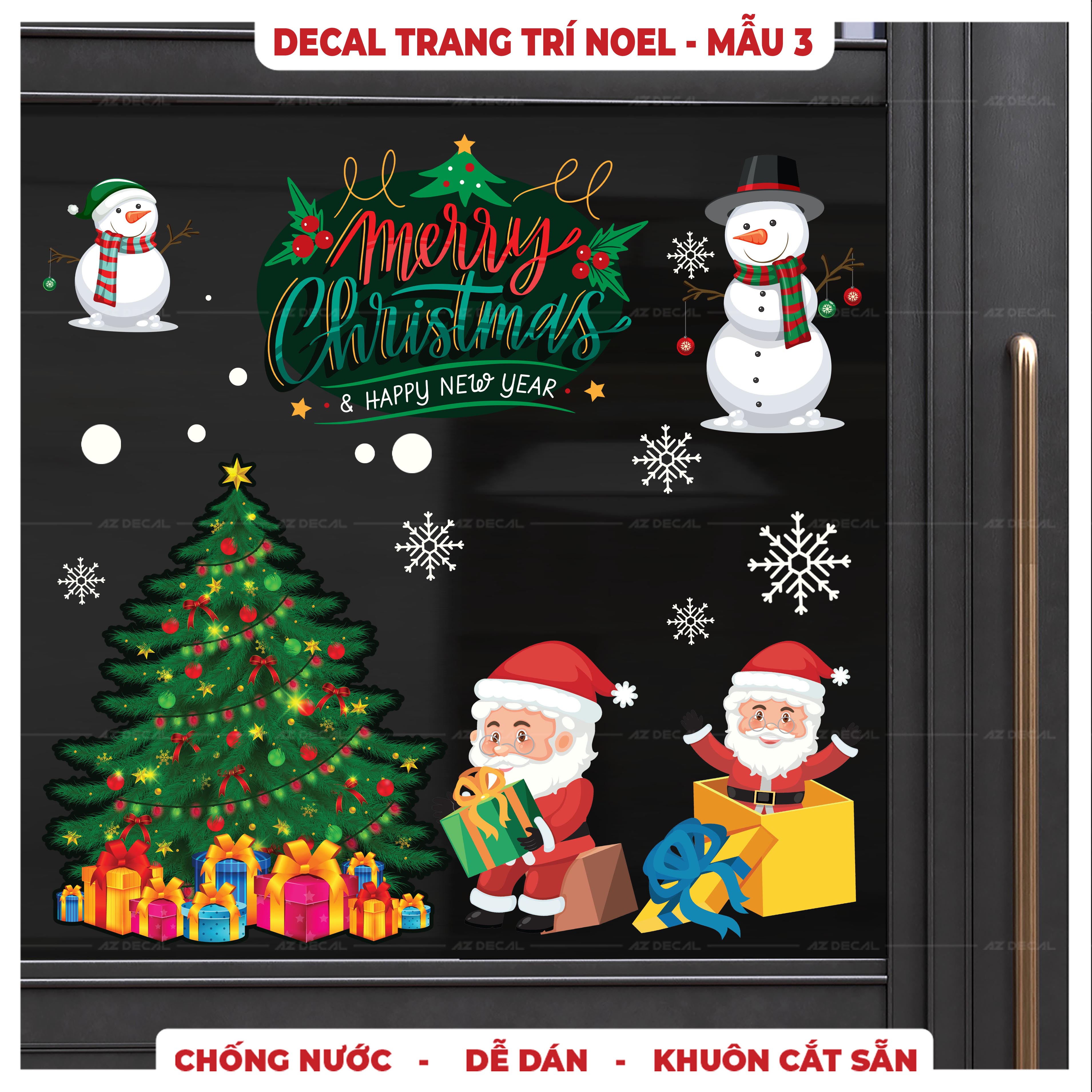 Sticker Dán Decal Trang Trí Noel - Mẫu 03
