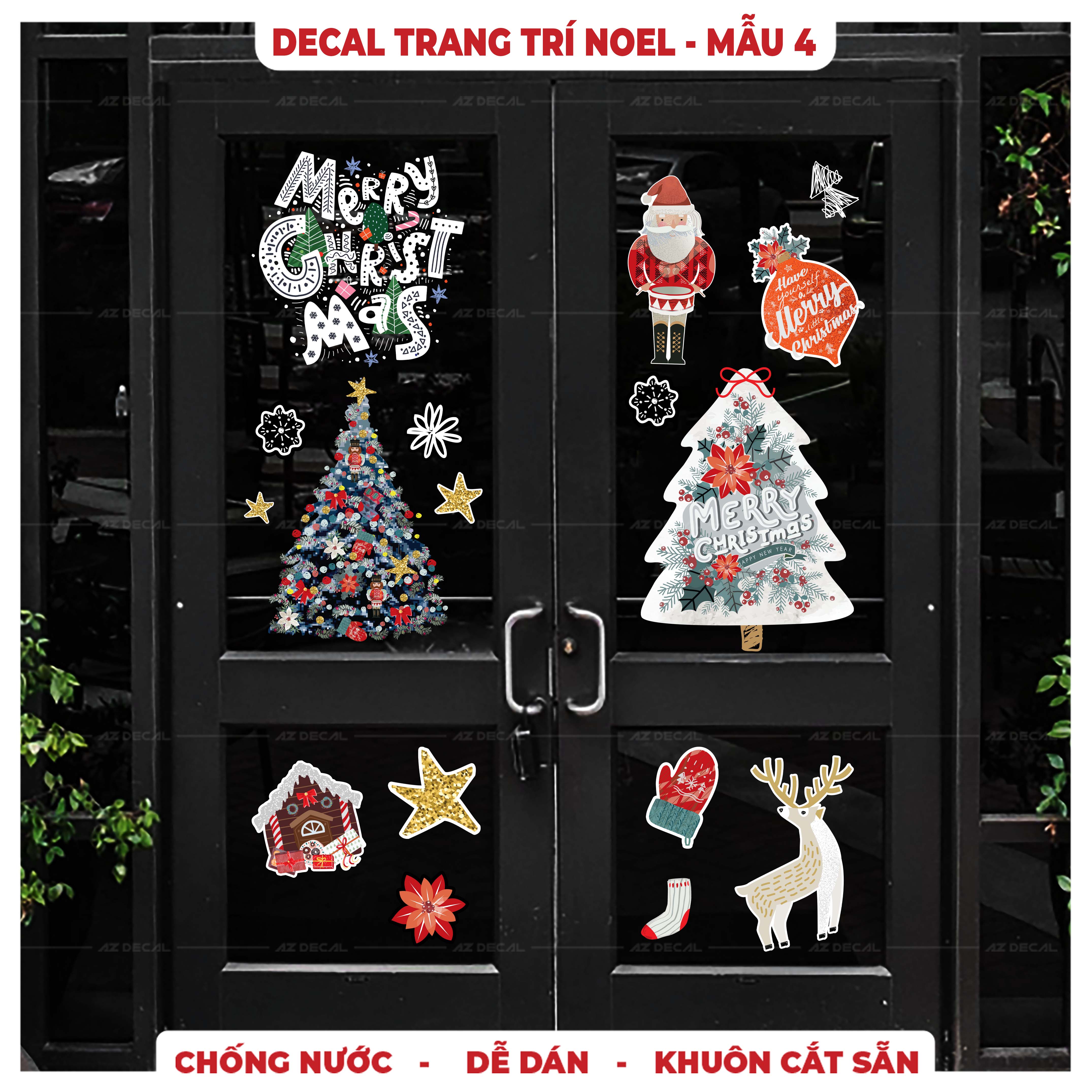 Sticker Dán Decal Trang Trí Noel - Mẫu 04