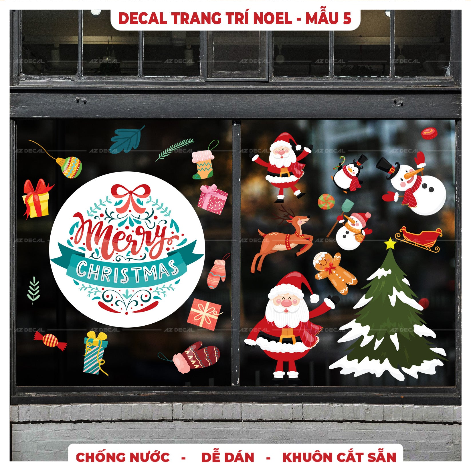 Sticker Dán Decal Trang Trí Noel - Mẫu 05