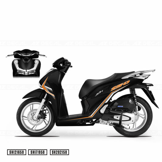 Tem dán xe Sh đẹp mẫu tem chỉ vàng đen