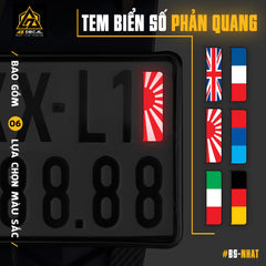 Tem dán biển số phản quang mẫu cờ Nhật Bản