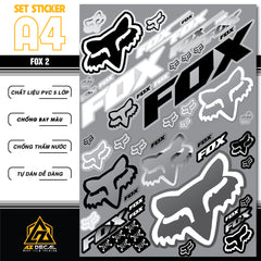 Sticker Dán Ô Tô, Xe Máy, Xe Điện, Xe Đạp, Mũ Bảo Hiểm | SET Trang Trí FOX 2