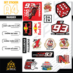 Sticker Dán Ô Tô, Xe Máy, Xe Điện, Xe Đạp, Mũ Bảo Hiểm | SET Trang Trí MARQUER