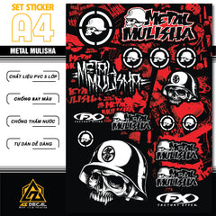 Sticker Dán Ô Tô, Xe Máy, Xe Điện, Xe Đạp, Mũ Bảo Hiểm | SET Trang Trí METAL MULISHA