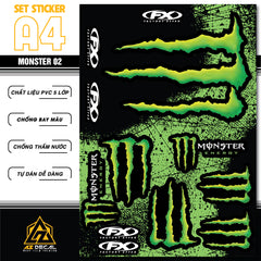 Sticker Dán Ô Tô, Xe Máy, Xe Điện, Xe Đạp, Mũ Bảo Hiểm | SET Trang Trí MONSTER 02