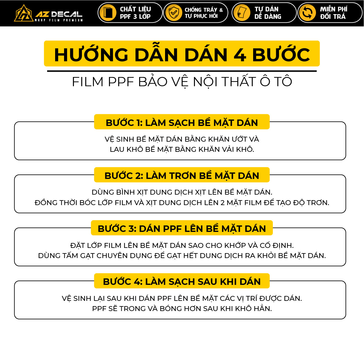 Hướng dẫn dán film PPF nội thất xe VinFast Lux SA