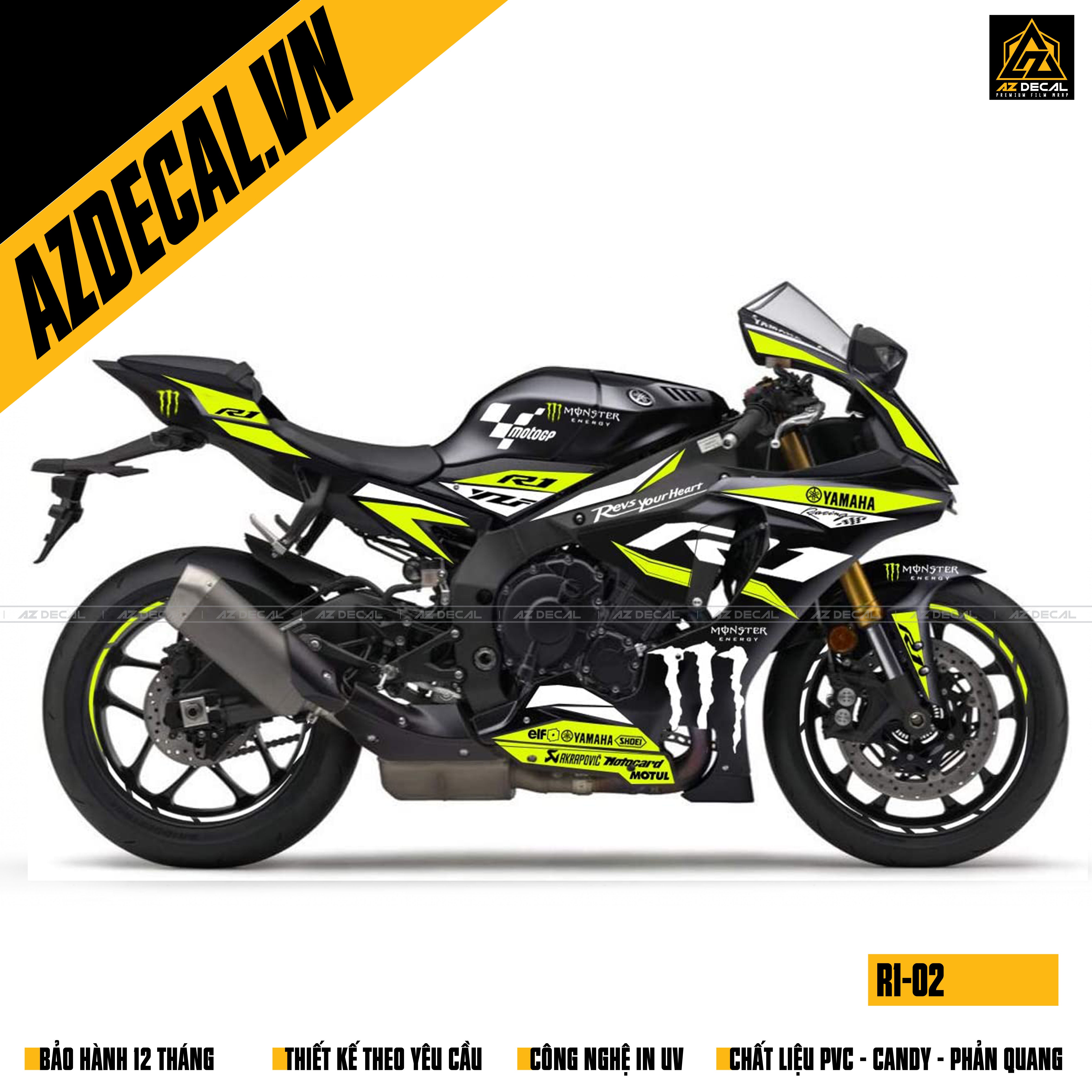 Mẫu tem dán xe R1 đẹp nhất hiện nay