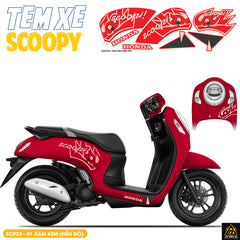 Tem Xe Scoopy Thiết Kế Chữ Scoopi màu xám kem