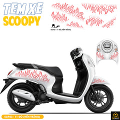 Tem Xe Scoopy Thiết Kế Ngọn Lửa màu đỏ