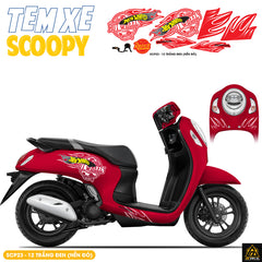 Tem Xe Scoopy Phong Cách Hot Wheel màu trắng đen
