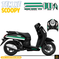 Tem Xe Scoopy Thiết Kế HRC màu xanh trắng