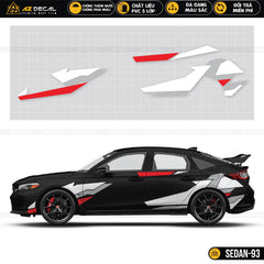 Dán sườn xe ô tô Sedan màu đen decal đẹp nhất