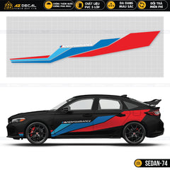 Tem dán M Performance dán sườn xe ô tô Sedan đen