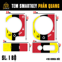 Kích cỡ mẫu tem phản quang Smart Key cờ Đức
