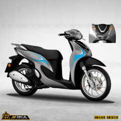 Decal dán xe SH Mode màu xanh dán xe xám bạc đen