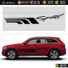 Tem dán xe SUV thiết kế Sport đường kẻ đơn giản màu đen