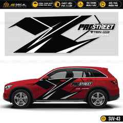 Decal dán xe ô tô SUV phong cách Pro Street đen trắng