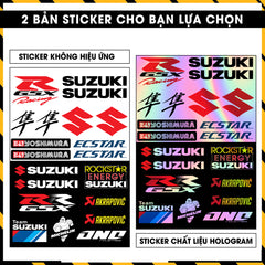 Sticker Dán Ô Tô, Xe Máy, Xe Điện, Xe Đạp, Mũ Bảo Hiểm | Hãng Xe Hologram - Suzuki