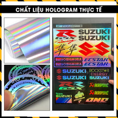 Sticker Dán Ô Tô, Xe Máy, Xe Điện, Xe Đạp, Mũ Bảo Hiểm | Hãng Xe Hologram - Suzuki