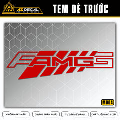 Decal dán mõm xe máy mẫu AMG Đỏ