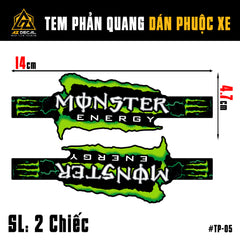 Kích thước mẫu tem phuộc Monster phản quang