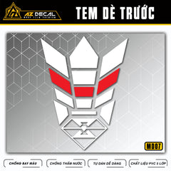 Tem dán mỏ dè xe máy mẫu MD07 màu đỏ trắng