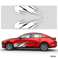 Tem dán xe ô tô đẹp màu trắng dán xe đỏ