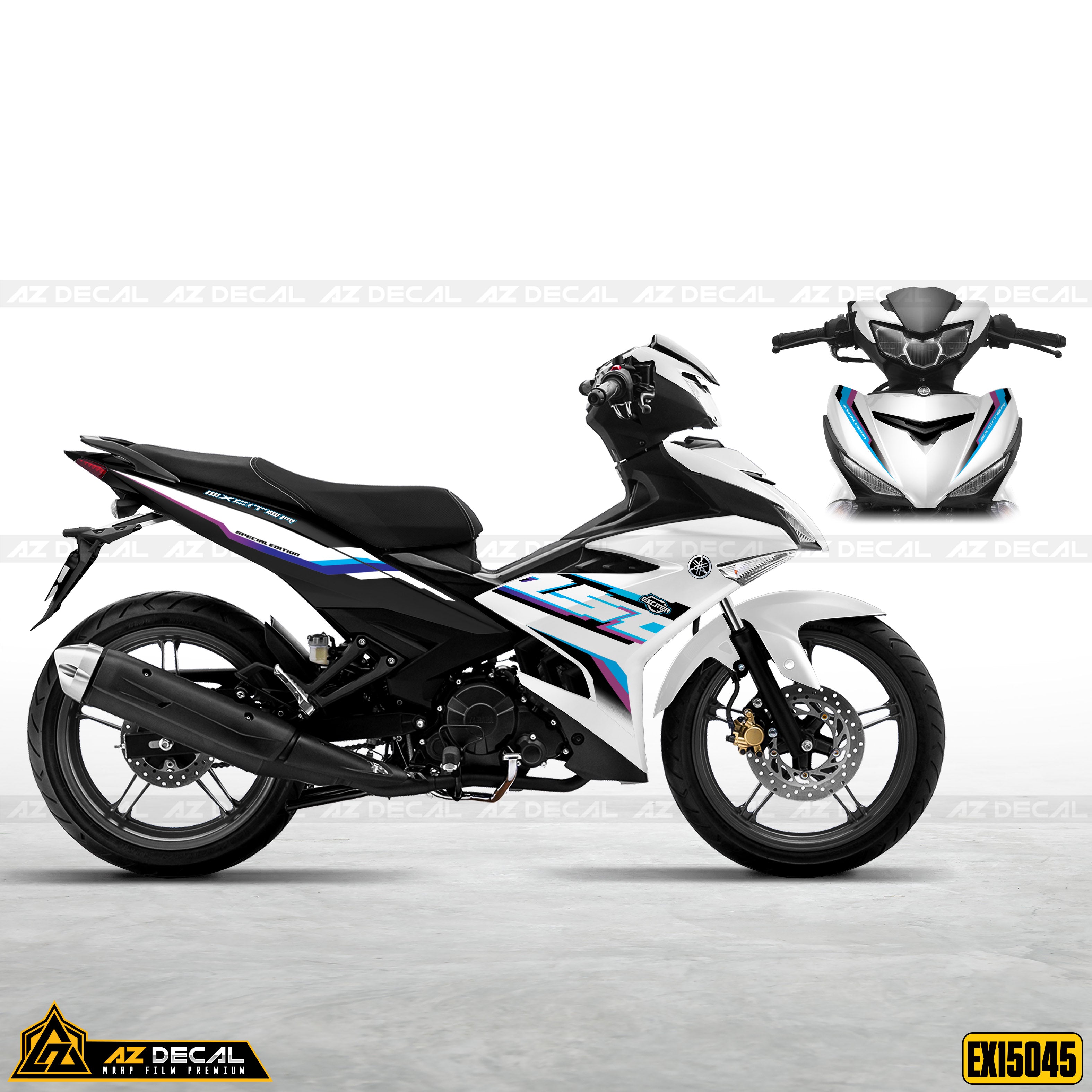 Decal dán xe Exciter 150 màu xanh tím