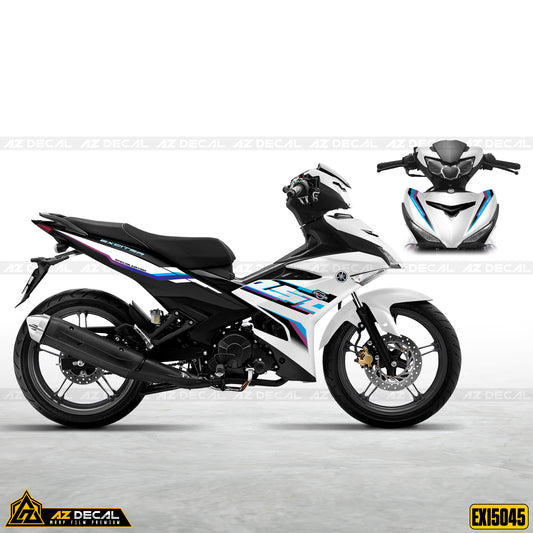 Decal dán xe Exciter 150 màu xanh tím