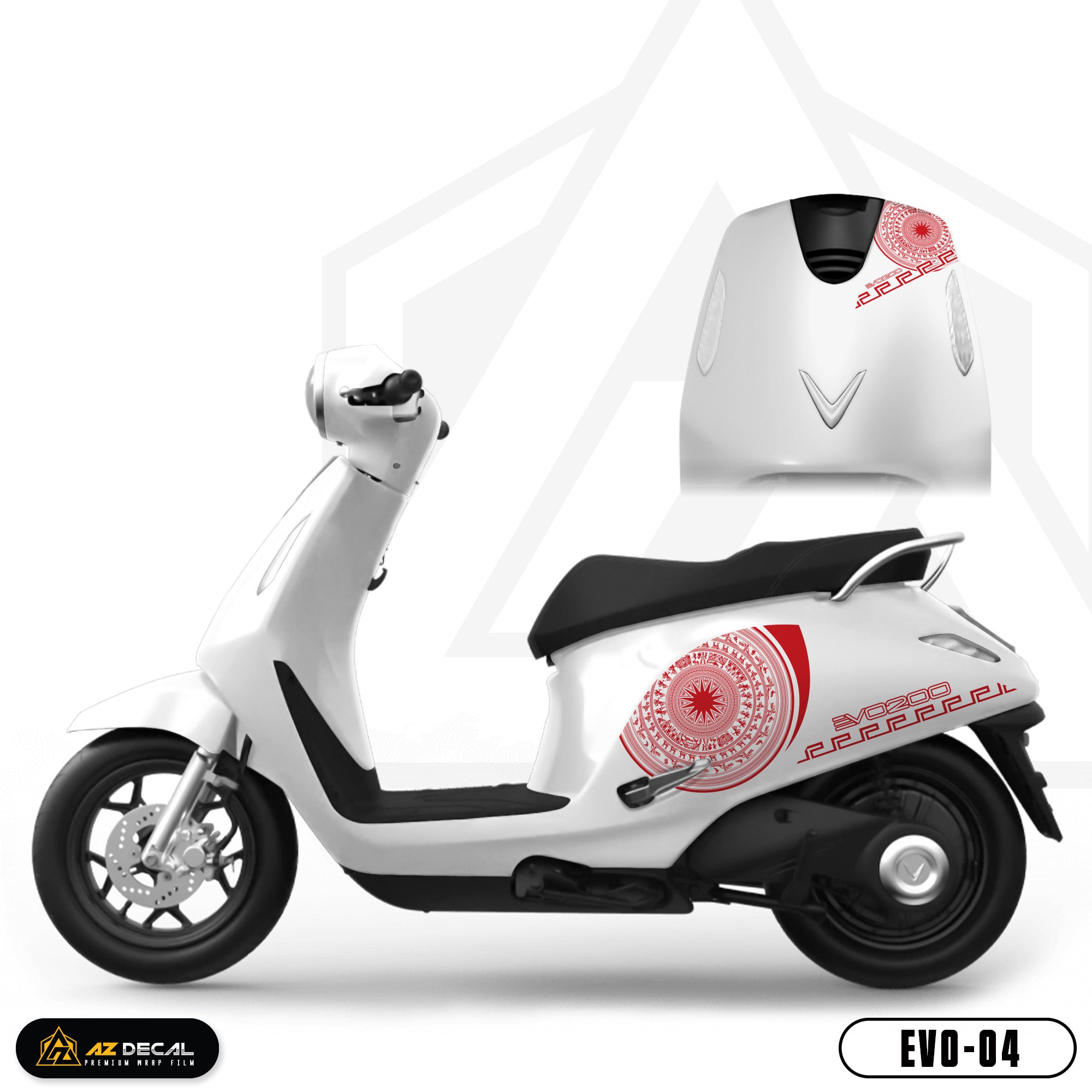 Tem màu đỏ xe Evo 200