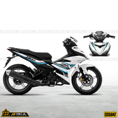 Mẫu dán xe Ex 150 xanh trắng đẹp