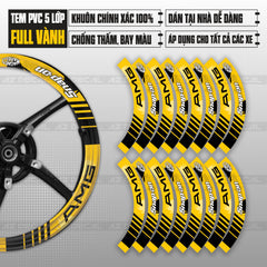 Dán decal mâm xe máy màu vàng mẫu AMG