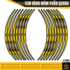 Tem dán vành Suzuki màu vàng phản quang