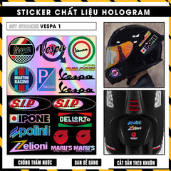 Sticker Dán Ô Tô, Xe Máy, Xe Điện, Xe Đạp, Mũ Bảo Hiểm | Hãng Xe Hologram - VESPA