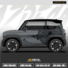 Tem Xe Vinfast VF3 Mẫu VF3-02 Trống Đồng - Thiết Kế Theo Yêu Cầu