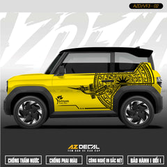 Tem Xe Vinfast VF3 Mẫu VF3-02 Trống Đồng - Thiết Kế Theo Yêu Cầu