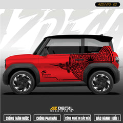 Tem Xe Vinfast VF3 Mẫu VF3-02 Trống Đồng - Thiết Kế Theo Yêu Cầu