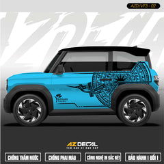 Tem Xe Vinfast VF3 Mẫu VF3-02 Trống Đồng - Thiết Kế Theo Yêu Cầu