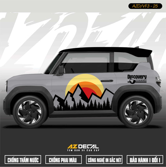 Tem Xe Vinfast VF3 Mẫu VF3-25 Núi - Thiết Kế Theo Yêu Cầu