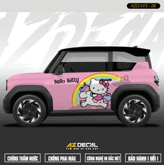 Tem Xe Vinfast VF3 Mẫu VF3-28 Hello Kitty - Thiết Kế Theo Yêu Cầu