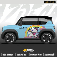 Tem Xe Vinfast VF3 Mẫu VF3-28 Hello Kitty - Thiết Kế Theo Yêu Cầu